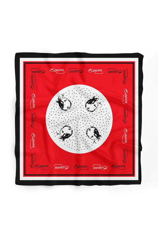 Atatürk Desenli Çok Amaçlı Pamuk Fular Bandana - Pamuklu Bandana Fular Günlük Kullanım Için