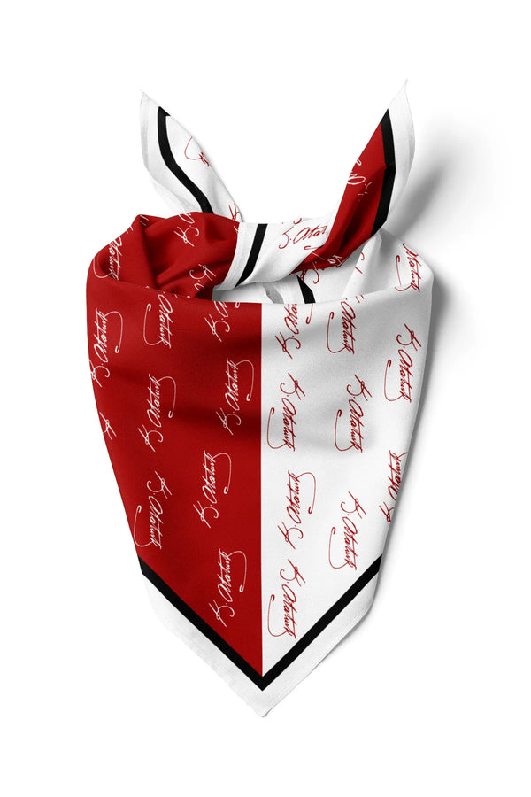 Atatürk Desenli Çok Amaçlı Pamuk Fular Bandana - Pamuklu Bandana Fular Günlük Kullanım Için