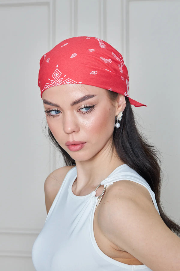 Pamuk Bandana - Pamuklu Bandana Fular Günlük Kullanım Için