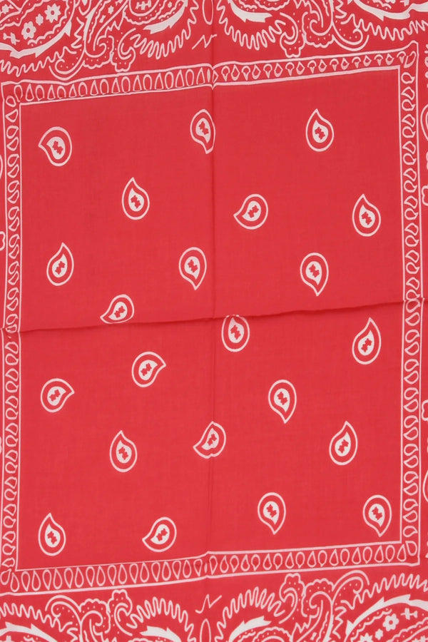 Kırmızı Etnik Desen Bandana - Stil Sahibi Kadın Bandana Fular