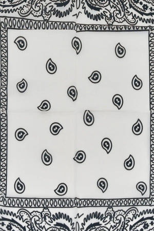 Beyaz Etnik Desen Bandana - Stil Sahibi Kadın Bandana Fular