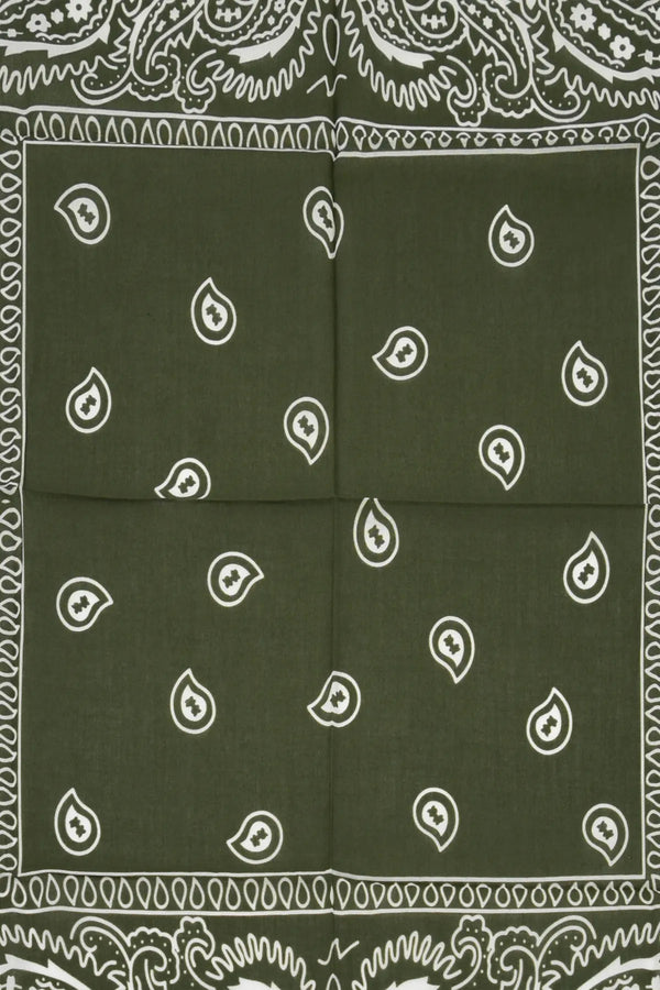 Haki Etnik Desen Bandana - Stil Sahibi Kadın Bandana Fular