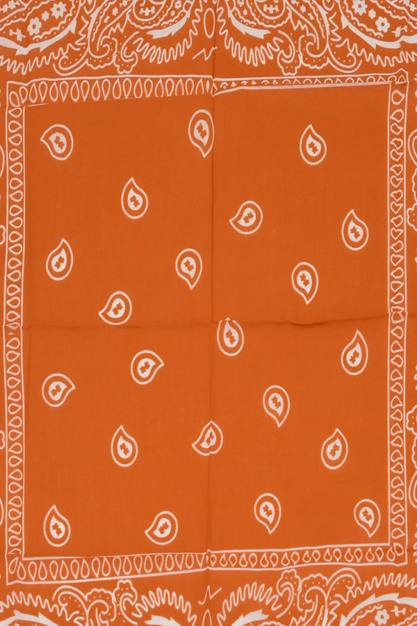Turuncu Etnik Desen Haki Bandana - Stil Sahibi Kadın Bandana Fular