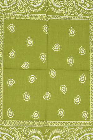 Yeşil Etnik Desen Bandana - Stil Sahibi Kadın Bandana Fular