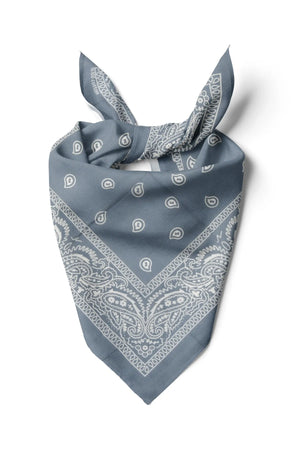 Gri Etnik Desen Bandana - Stil Sahibi Kadın Bandana Fular