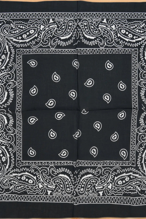 Siyah Etnik Desen Bandana - Stil Sahibi Kadın Bandana Fular