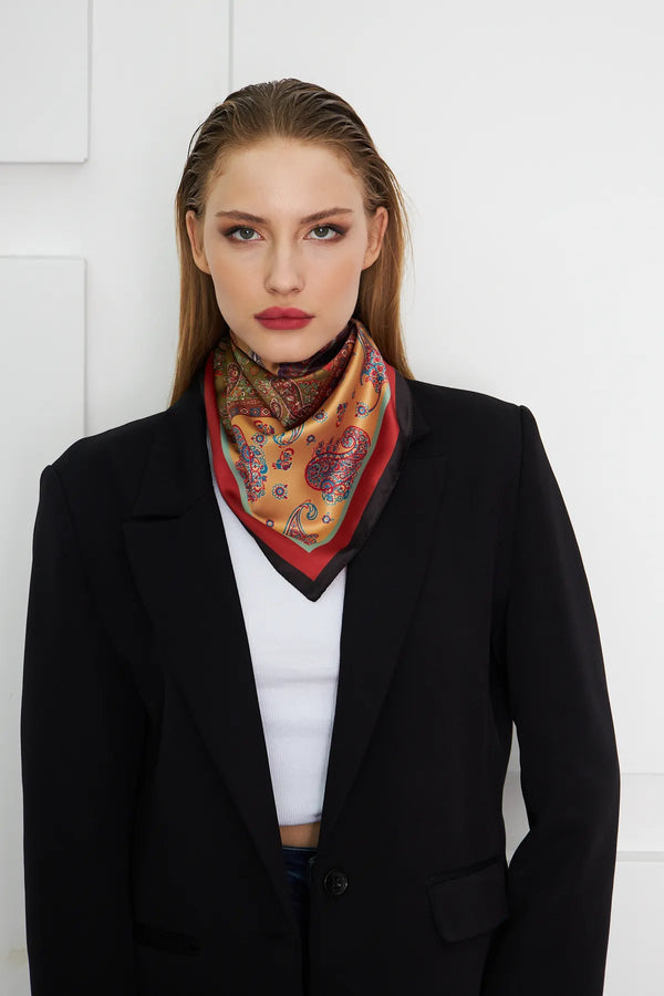 Kadın Etnik Desenli Fular Bandana - Stil Sahibi Kadın Bandana Fular