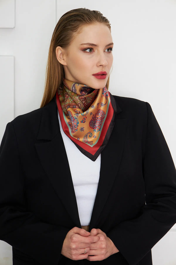Kadın Etnik Desenli Fular Bandana - Stil Sahibi Kadın Bandana Fular