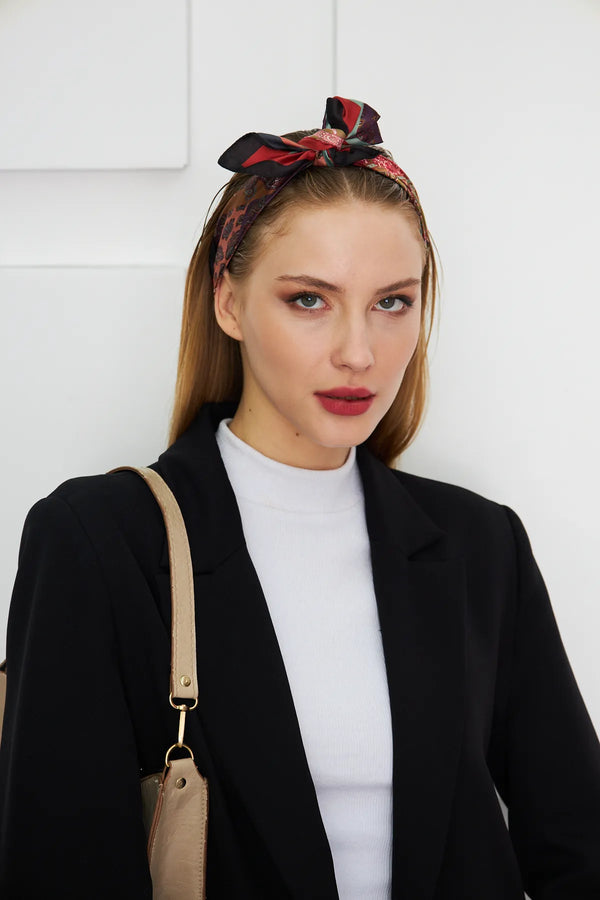 Kadın Etnik Desenli Fular Bandana - Stil Sahibi Kadın Bandana Fular