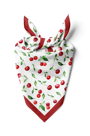 Kadın Kiraz Desenli Fular Bandana - Stil Sahibi Kadın Bandana Fular