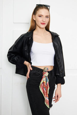 Kadın Otantik Desenli Fular Bandana - Stil Sahibi Kadın Bandana Fular