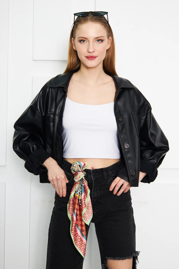 Kadın Otantik Desenli Fular Bandana - Stil Sahibi Kadın Bandana Fular