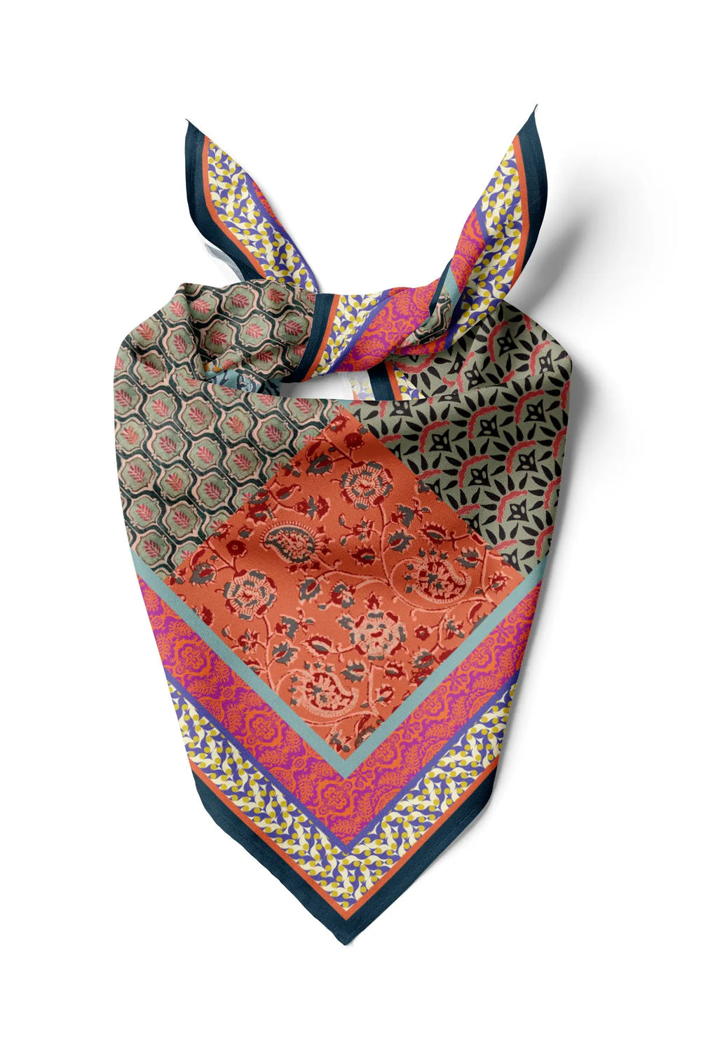 Kadın Otantik Desenli Fular Bandana - Stil Sahibi Kadın Bandana Fular