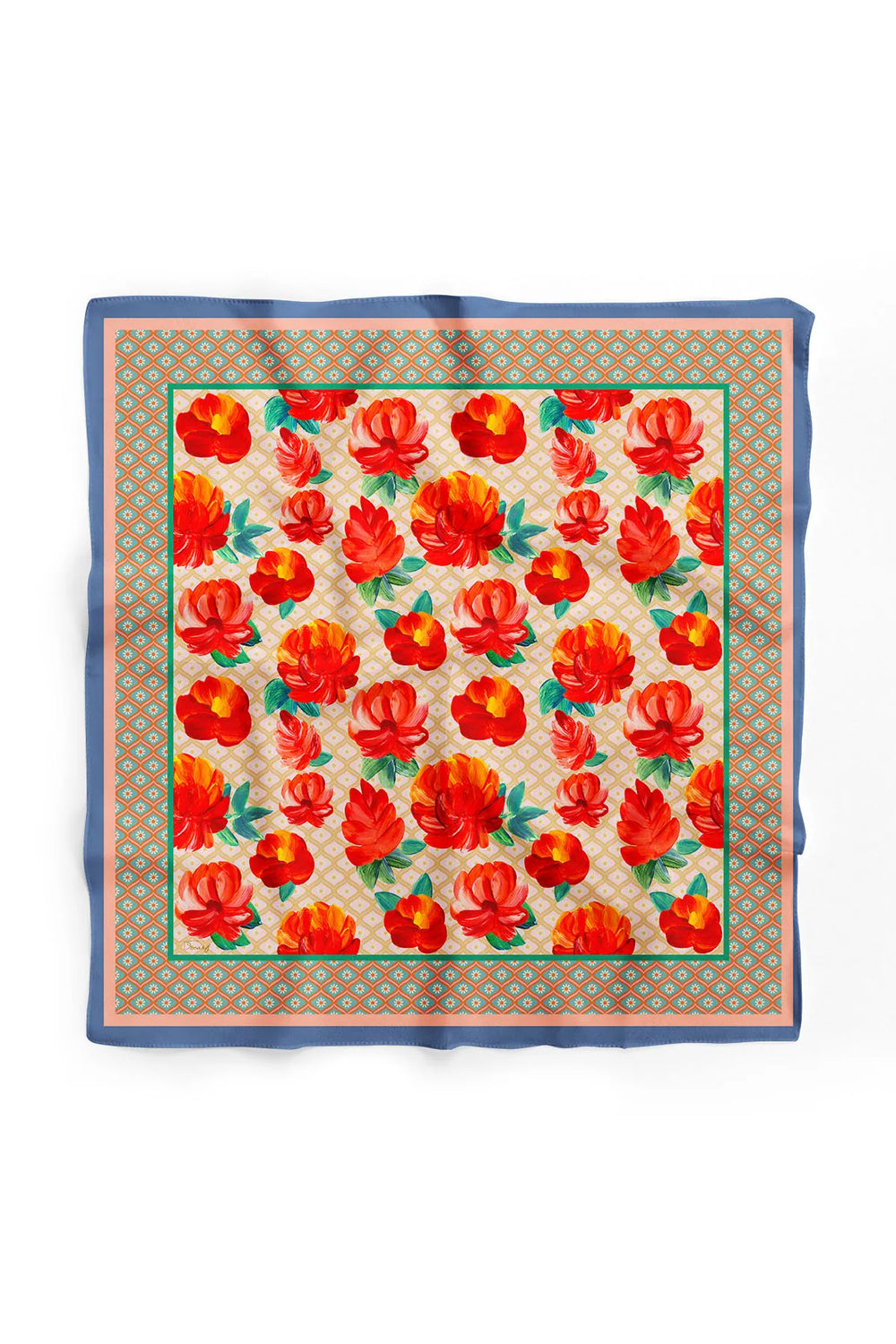 Kadın Çiçek Desenli Fular Bandana - Stil Sahibi Kadın Bandana Fular