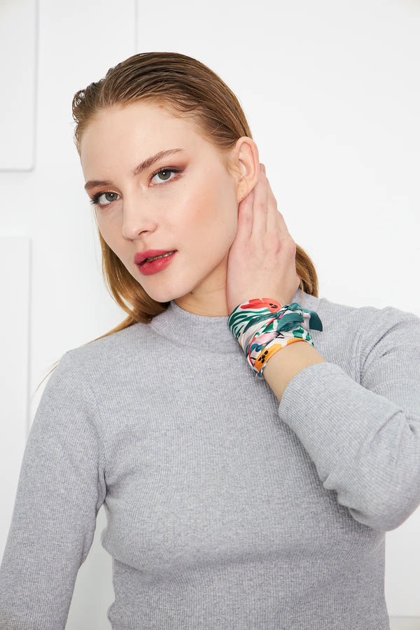 Kadın Desenli Fular Bandana - Stil Sahibi Kadın Bandana Fular