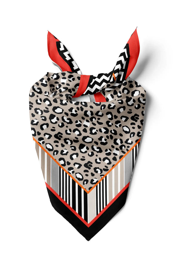 Kadın Leopar Desenli Fular Bandana - Stil Sahibi Kadın Bandana Fular