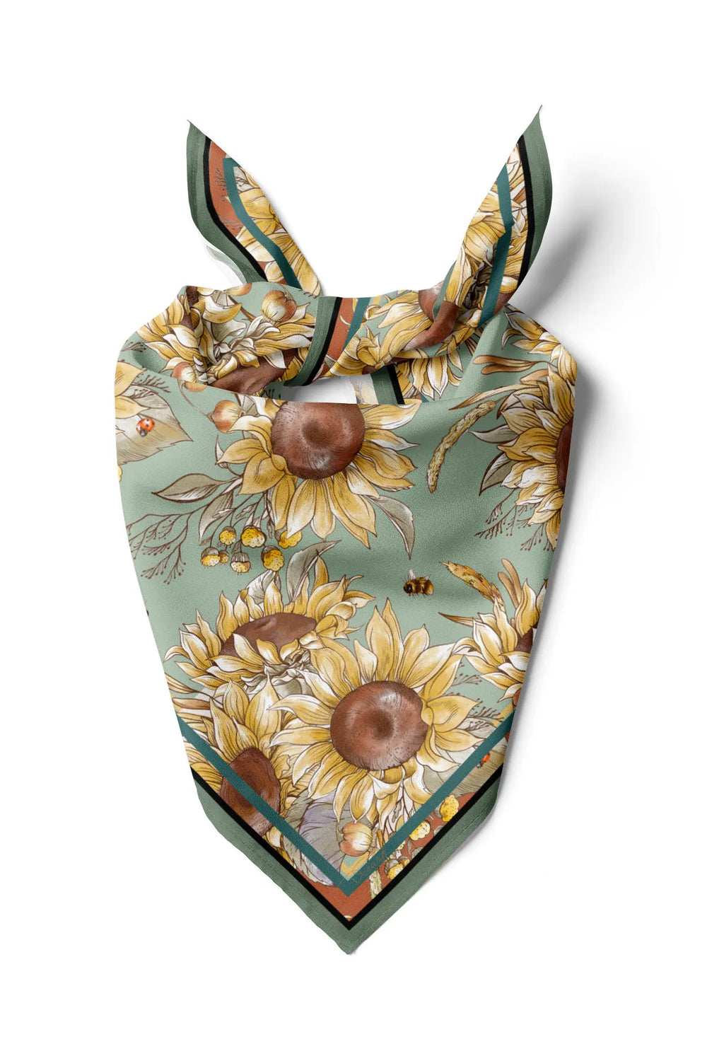 Ayçiçeği Desenli Fular - Renkli Desenli Kadın Fular