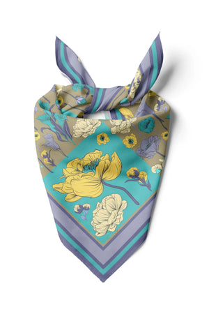Çiçek Desenli Fular - Renkli Desenli Kadın Fular