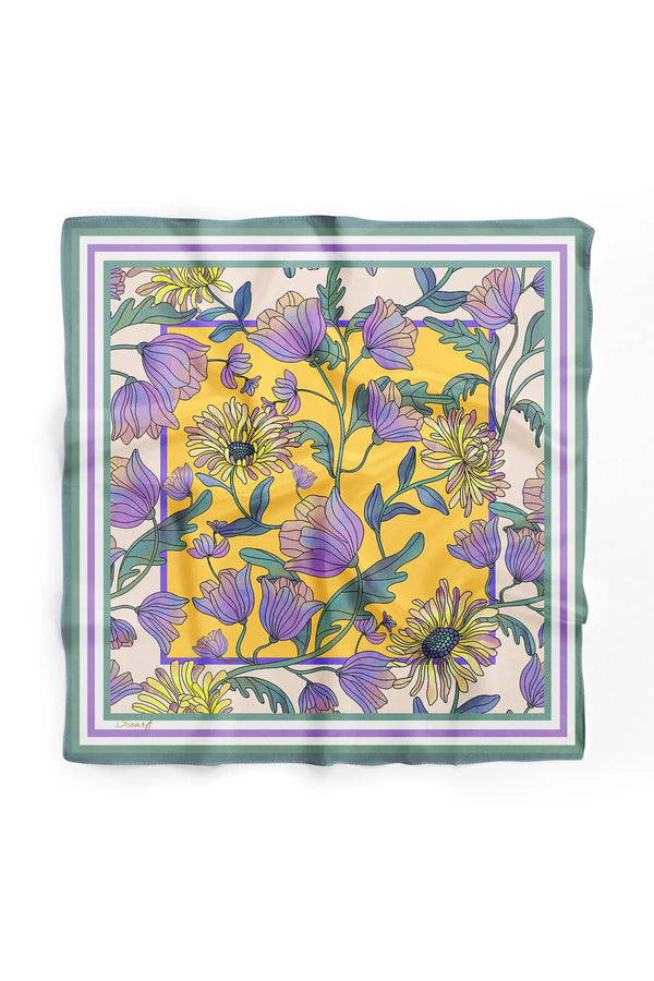 Çiçek Desenli Fular - Renkli Desenli Kadın Fular