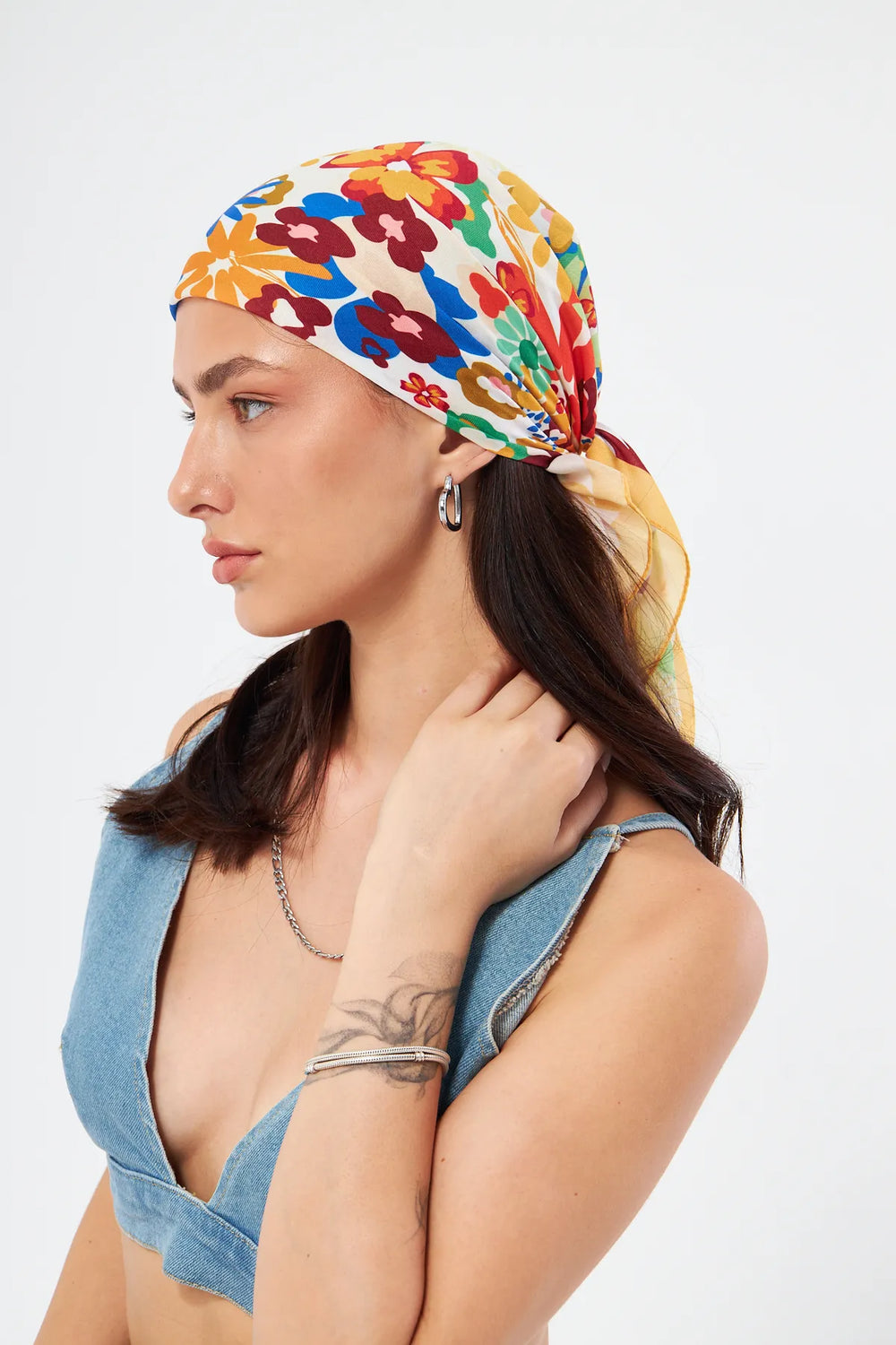 Fular Bandana 70Cm - Stil Sahibi Kadın Bandana Fular