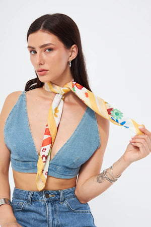 Fular Bandana 70Cm - Stil Sahibi Kadın Bandana Fular
