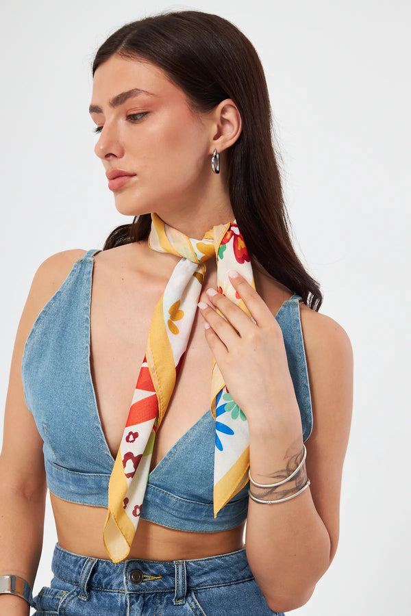 Fular Bandana 70Cm - Stil Sahibi Kadın Bandana Fular