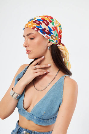 Fular Bandana 70Cm - Stil Sahibi Kadın Bandana Fular
