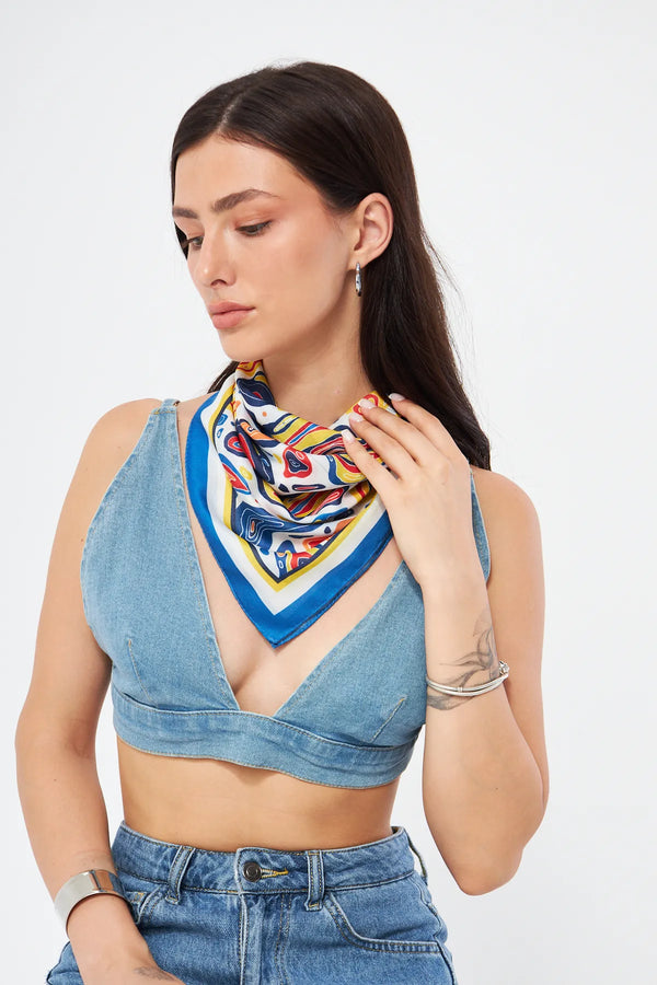 Fular Bandana 70Cm - Stil Sahibi Kadın Bandana Fular