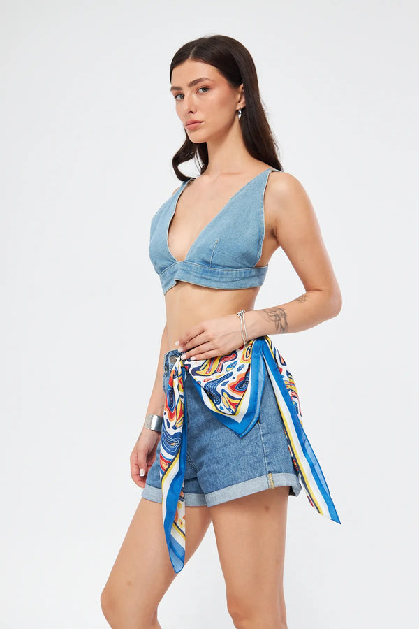 Fular Bandana 70Cm - Stil Sahibi Kadın Bandana Fular