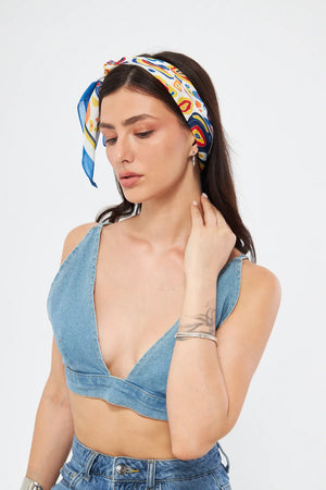 Fular Bandana 70Cm - Stil Sahibi Kadın Bandana Fular