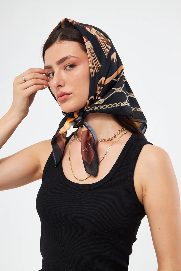 Fular Bandana 70Cm - Stil Sahibi Kadın Bandana Fular