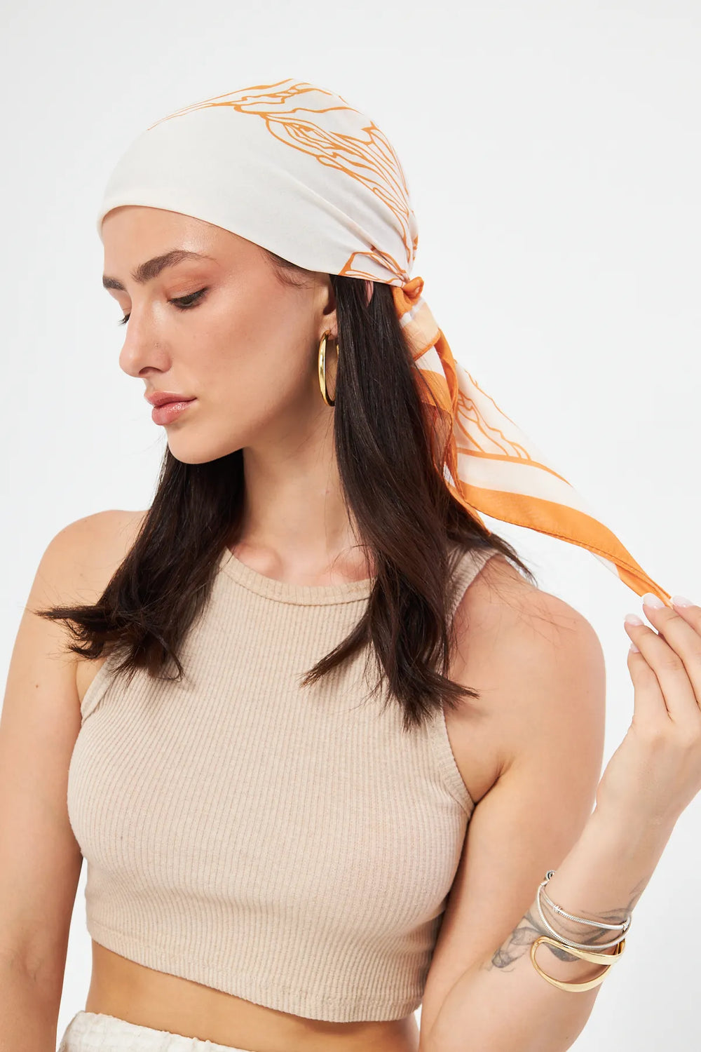 Fular Bandana 70Cm - Stil Sahibi Kadın Bandana Fular