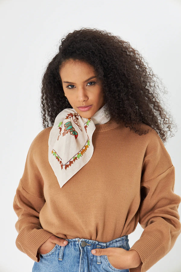 Pamuk Bandana Fular 70Cm - Pamuklu Bandana Fular Günlük Kullanım Için