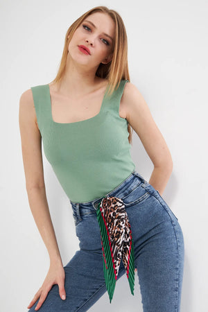 Desenli Plise Fular - Renkli Desenli Kadın Fular