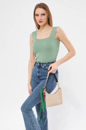 Desenli Plise Fular - Renkli Desenli Kadın Fular