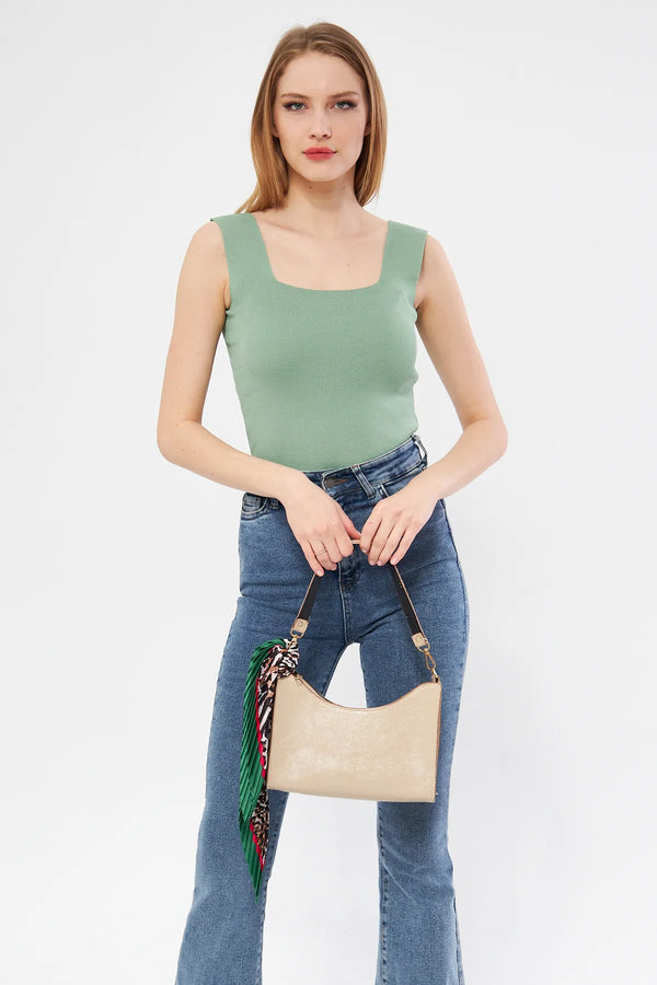 Desenli Plise Fular - Renkli Desenli Kadın Fular