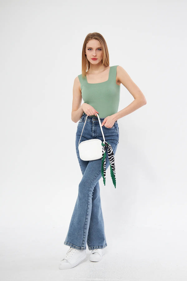 Desenli Plise Fular - Renkli Desenli Kadın Fular