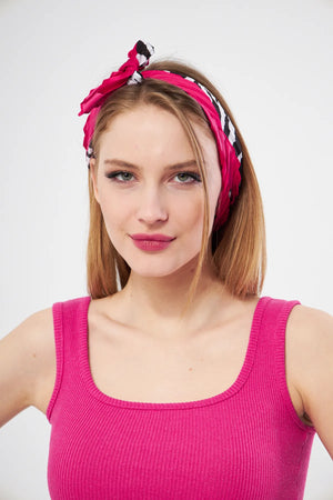 Desenli Plise Fular - Renkli Desenli Kadın Fular