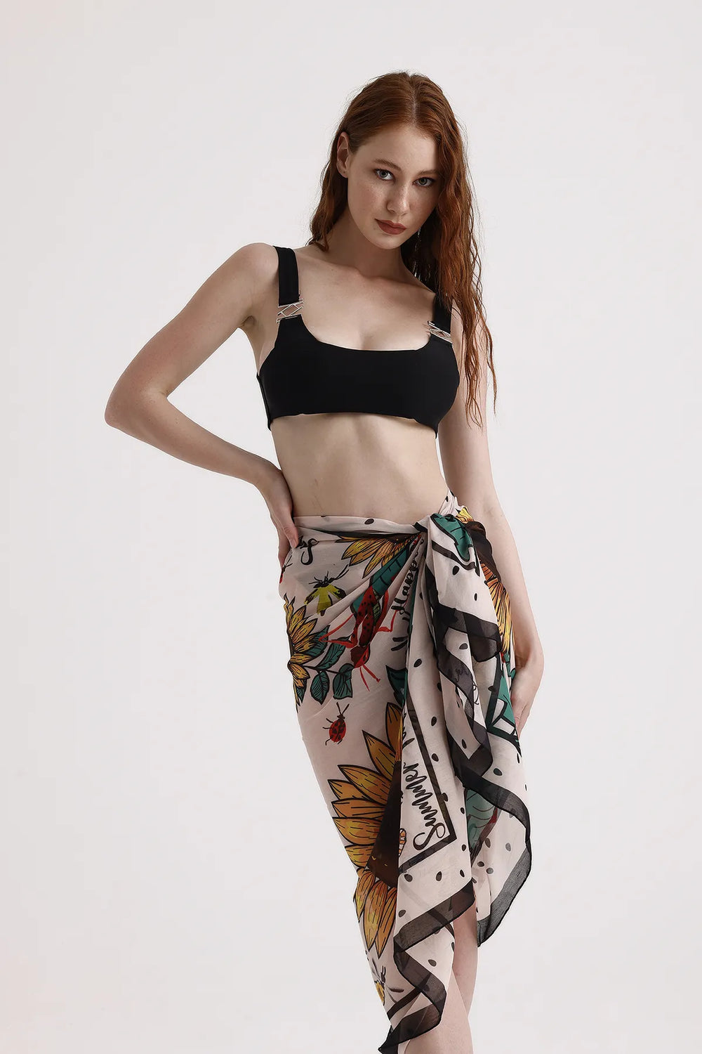 Günebakan Desenli Pareo - Plaj Için Hafif Desenli Pareo