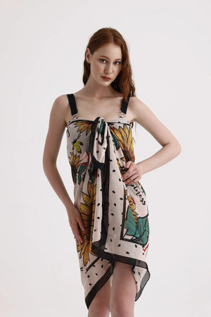 Günebakan Desenli Pareo - Plaj Için Hafif Desenli Pareo