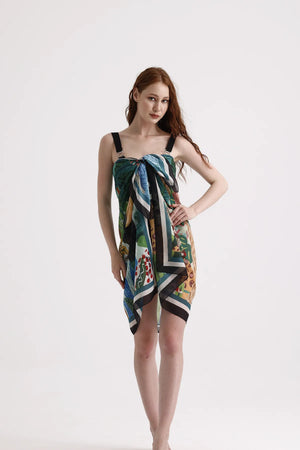 Yeşil Tropik Orman Desenli Pareo - Plaj Için Hafif Desenli Pareo