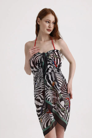 Zebra Desenli Pareo - Plaj Için Hafif Desenli Pareo