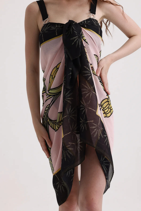 Dscarf Pareo Desenli - Plaj Için Hafif Desenli Pareo