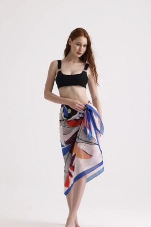 Dscarf Pareo Desenli - Plaj Için Hafif Desenli Pareo