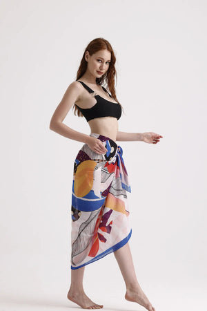 Dscarf Pareo Desenli - Plaj Için Hafif Desenli Pareo