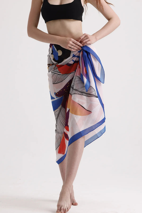 Dscarf Pareo Desenli - Plaj Için Hafif Desenli Pareo