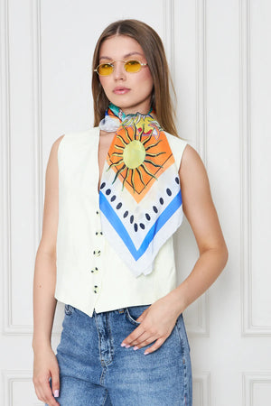 İpek Fular Eşarp - Kadın Fular Şık Kombinler Için