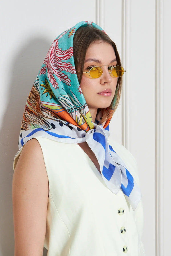 İpek Fular Eşarp - Kadın Fular Şık Kombinler Için